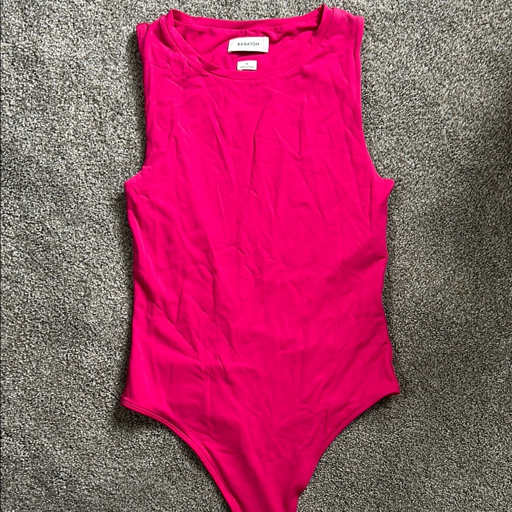 Babaton Hot Pink Sleeveless Bodysuit